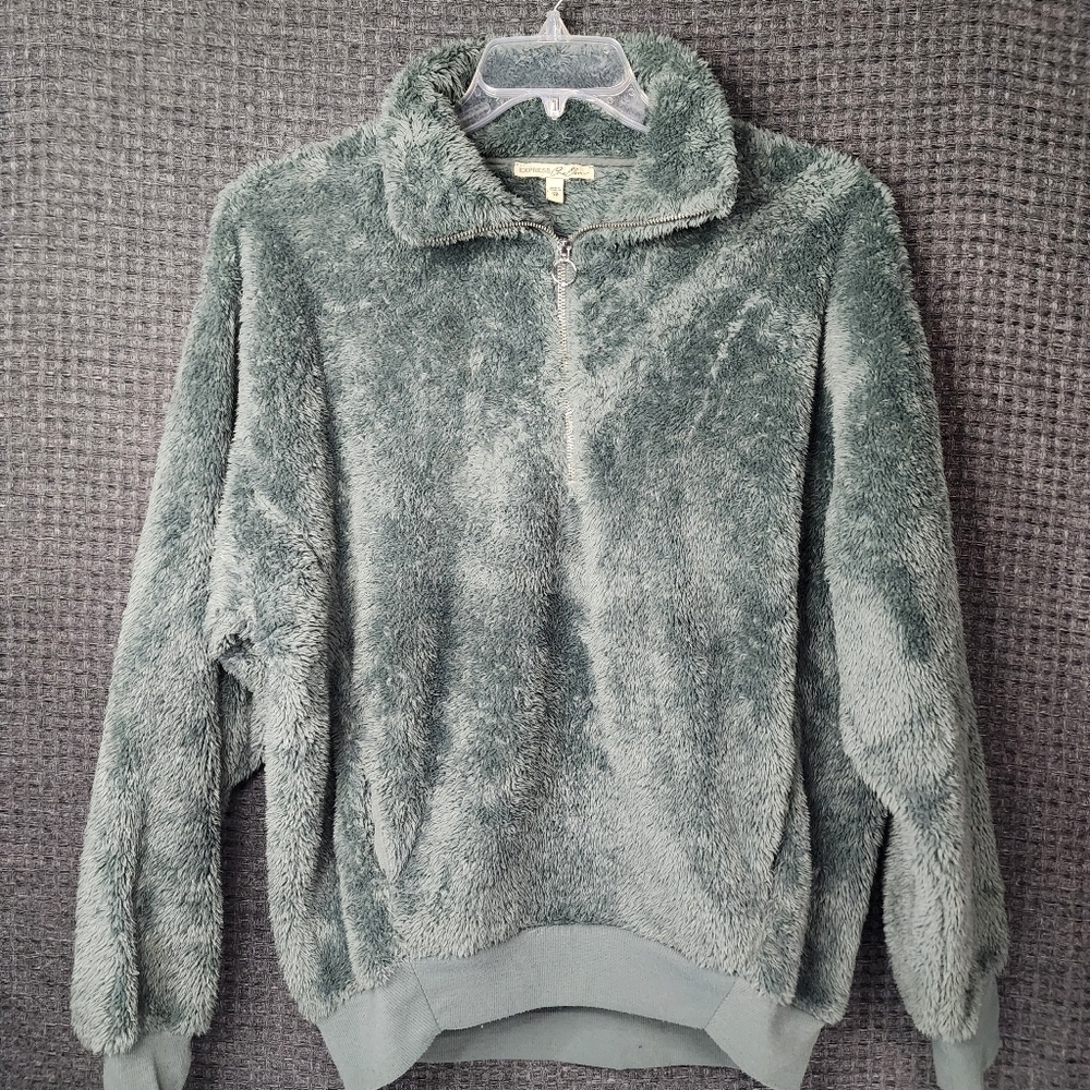 Bluish Green Soft Fuzzzy Oversized  Long Sleeve By Express One Eleven Size XS